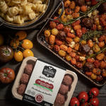 Roasted Tomatoes, Fresh Herbs and Meatballs Pasta