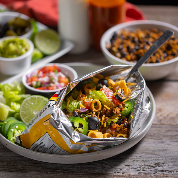 vegan taco in a bag walking taco