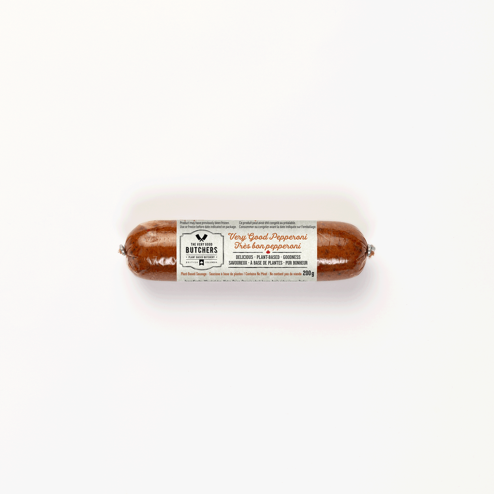 Ingredients: Wheat gluten, Water, Onion, Organic adzuki beans, Apple cider vinegar, Barley, Organic garlic, Salt, Organic sunﬂower oil, Natural ﬂavours, Spices.  
