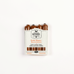 Ingredients: Wheat gluten, Onion, Water, Organic adzuki beans, Barley, Organic sunﬂower oil, Apple cider vinegar, Oats, Organic cane sugar, Salt, Organic garlic, Natural ﬂavours, Natural smoke ﬂavour, Herbs, Spices. 