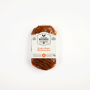 Ingredients: Onion, Wheat gluten, Water, Organic adzuki beans, Barley, Organic sunﬂower oil, Apple cider vinegar, Oats, Organic cane sugar, Salt, Organic garlic, Natural ﬂavours, Natural smoke ﬂavour, Herbs, Spices.
